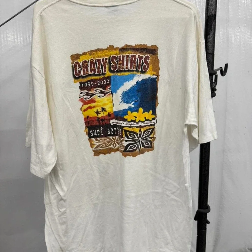 Crazy Shirts Vintage 1999-2000 HASA Surf Series Single Stitch Tee Cream XL